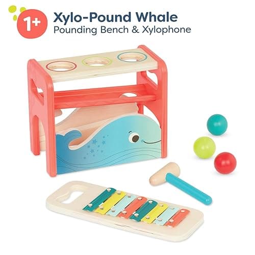 B. toys – Xylo – Pound Whale – Musical Instrument – Wooden Hammer & Balls – Developmental Toy for Toddlers – 1 Year + thumbnail 5
