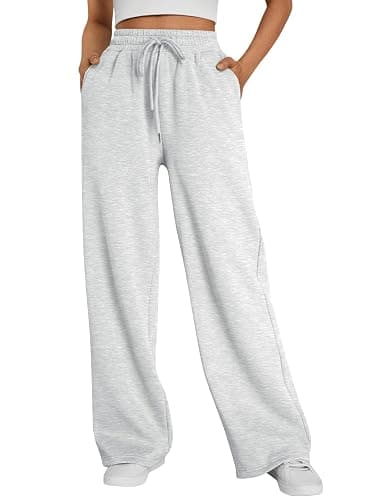 Trendy Queen Womens Wide Leg Fleece Lined Sweatpants Winter Baggy Lounge Travel Pants Fashion Outfits 2025 Joggers Clothes - Image 1