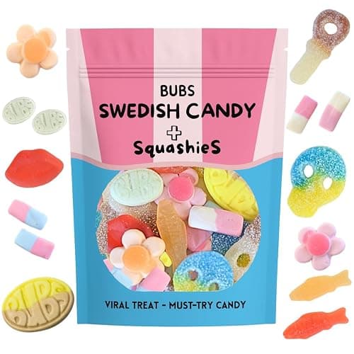 Swedish Candy Mix with UK’s Famous Squashies – 1.2 lbs Bulk Bag of Viral Sweets Including Bubs Candy – Fun Assortment for Parties, Gifts & Candy Lovers, also includes the original Swedish Fish and Skulls - Image 1