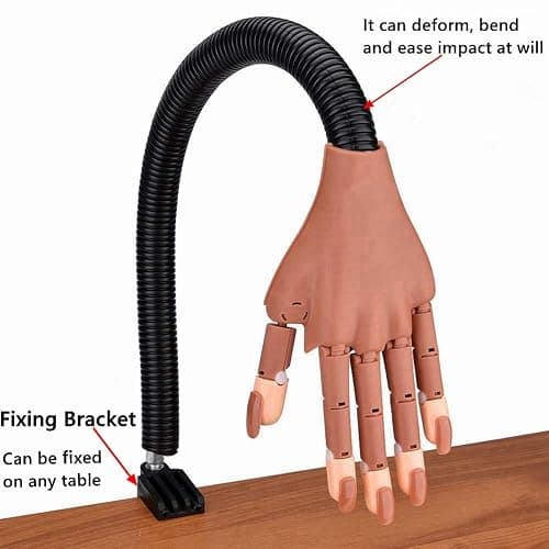 Nail Trainning Practice Hand for Acrylic Nail-Flexible Nail Training Hand Kits, False Fake Mannequin Model Train Hand with 300 PCS Nail Tips, Nail Files thumbnail 6