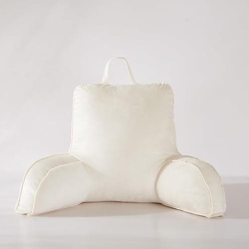 Reading Pillow for Sitting in Bed Adult,Back Pillow for Bed Sitting Up, Pillow,Backrest Back Support Chair Pillow, College Dorm Essentials for Girls and Boys, Velvet Beige L - Large - Beige thumbnail 5