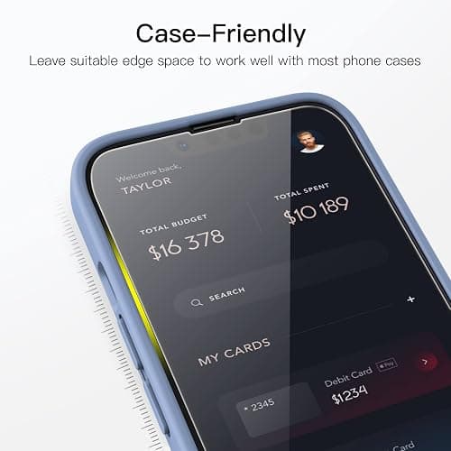 JETech Full Coverage Screen Protector for iPhone 16e 2025, iPhone 14 6.1-Inch, 9H Tempered Glass Film Case-Friendly, HD Clear, 3-Pack thumbnail 7