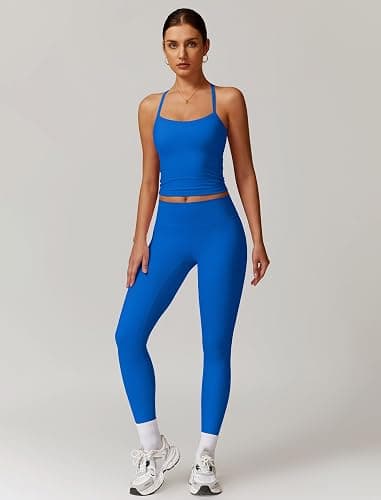 ABOCIW Workout Sets for Women 2 Piece Padded Sports Bra Tank Top High Waist Leggings Sets Gym Yoga Work Out Clothes thumbnail 3
