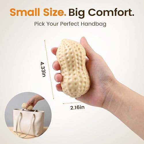 Crunchy Peanut Squishy - Stress Relief Moldable Coconut Oil Squishy | Single Pack, Soft & Shapeable, Realistic Peanut Design for Adults & Teens, Zero Rebound, 4.33" x 2.16" thumbnail 2