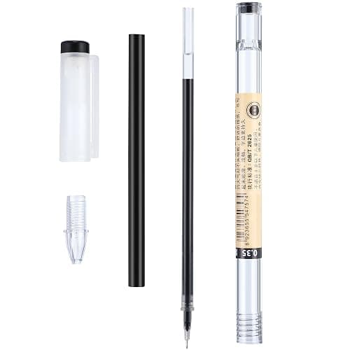 Chinco 12 Pieces 0.35 mm Black Gel Ink Pen Japanese Stationery Extra Fine Chinese Ballpoint Pen for Office School Korean Stationery Supply thumbnail 5