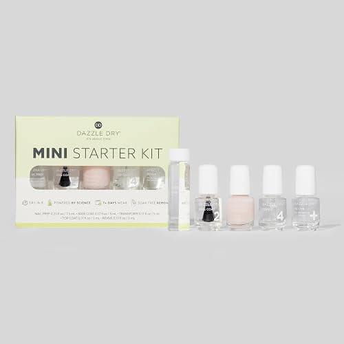 Dazzle Dry Complete Starter Mini Kit | Step 1 - Nail Prep, Step 2 - Base Coat, Step 4 - Top Coat, Transform - Ridge Filler & Revive - Polish & Top Coat Thinner. thumbnail 2