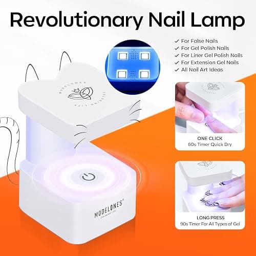 modelones Gel Nail Kit Almond, Upgrade 15Sizes Fake Nails, 9-in-One Glue Dehydrator & Mini U V Light Clipper, 510Pcs Medium Almond Press on Tips for Extension DIY Salon Home Gift thumbnail 5
