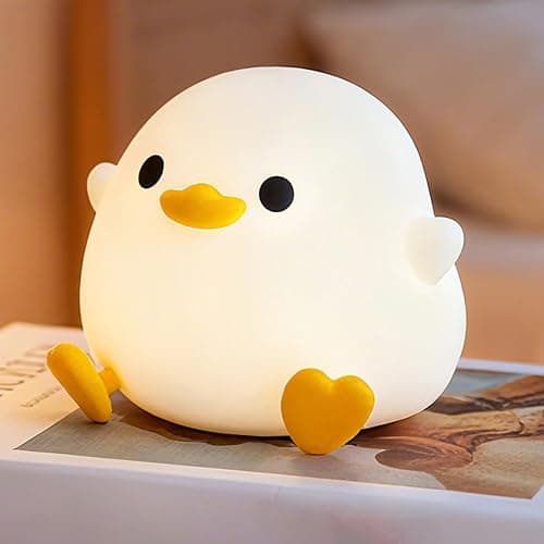 Duck Lamp, Cute DoDo Duck Night Light , Dimmable Ducky Night Lamp, Silicone LED Squishy Nursery Nightlight for Kids , Rechargeable Bedside Touch Animal Lamp, Dorm Decor Xmas Gift Toy for Baby/Kids thumbnail 7