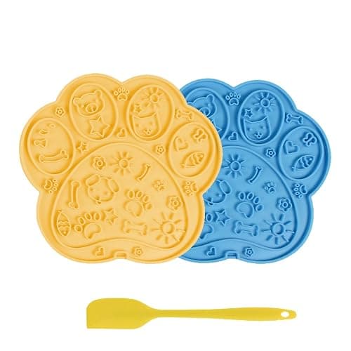 Wfciosdv Lick Mat for Dogs Cats 2 Pack with Suction Cups Anxiety Relief Peanut Butter Licking Pad Boredom Reducer - Image 1