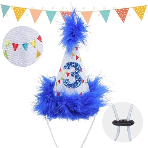BINGPET Dog Birthday Party Supplies,Dog Birthday Hat Bandana Set,Soft Birthday Boy Triangle Scarf and Number Hat, Cute Birthday Party Supplies with 0-8 Figures for Small Medium Large Dogs Pets thumbnail 4