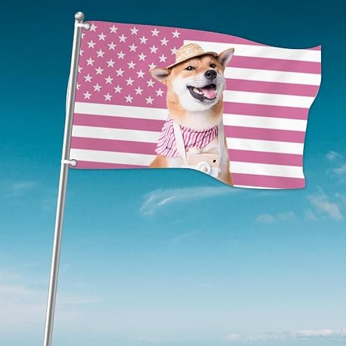 Custom Flags with Photo Personalized Pink American Flags 3X5 FT Design Your Own Funny Tapestry Flags for Outdoors Living Room University thumbnail 2