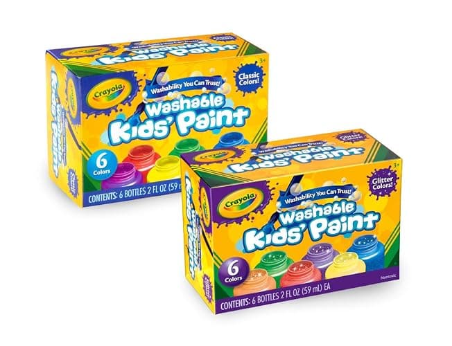 Crayola Washable Kids Paint Set (12ct), Easter Basket Stuffer, Classic and Glitter Paint for Kids, Spring Arts & Crafts Supplies for Classrooms, Toddler Painting Kit, Gifts, Ages 3+ [Amazon Exclusive] thumbnail 2