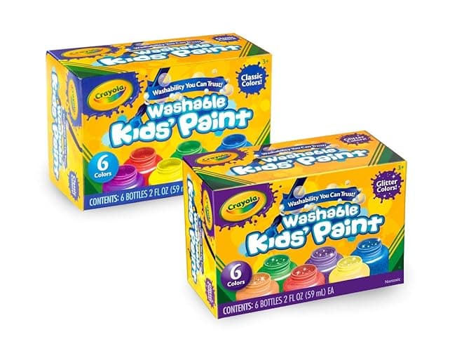 Crayola Washable Kids Paint Set (12ct), Classic and Glitter Paint for Kids, Arts & Crafts Supplies for Classrooms, Toddler Painting Kit, Gifts, Ages 3, 4, 5 [Amazon Exclusive] thumbnail 3