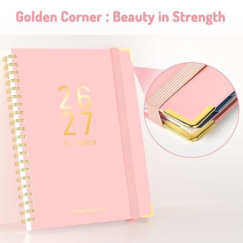 Jul 2026 - Dec 2027 Planner, Forvencer 18 Month Academic Planner 2026-2027, 6.3" x 8.4", Calendar Planner Weekly and Monthly, Daily Agenda Book, College School Supplies for Student Teacher, A5, Pink thumbnail 4
