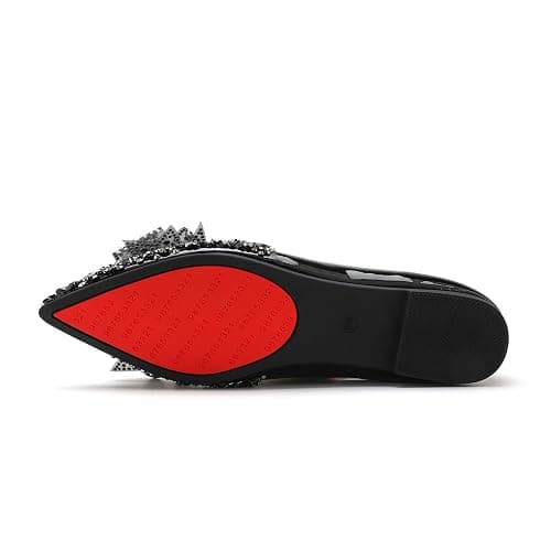 QXCGDYXT Flats Shoes Women Rhinestone Wedding Flats Comfort Pointed Toe Ballet Flat Shoe Low Heel Dress Shoes Sparkly Flats for Women thumbnail 6