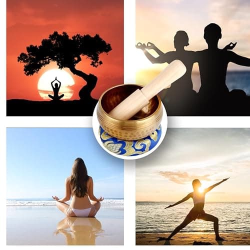 Tibetan Singing Bowl Set ，Sound Bowl Meditation Bowl，hand Hammered in Nepal For Yoga, Mindfulness, Healing & Chakra balancing,Meditation- 3.15 inch thumbnail 4