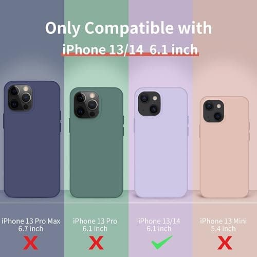 Cordking Designed for iPhone 13 Case, Designed for iPhone 14 Case, Silicone Ultra Slim Shockproof Protective Phone Case with [Soft Anti-Scratch Microfiber Lining], 6.1 inch, Plum thumbnail 3