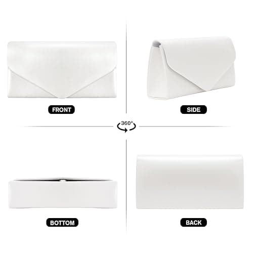 Larcenciel Women's Clutches, Faux Leather Envelope Evening Handbag w/Chain, Minimalist Shoulder Crossbody Bag, 22x12x5CM thumbnail 7