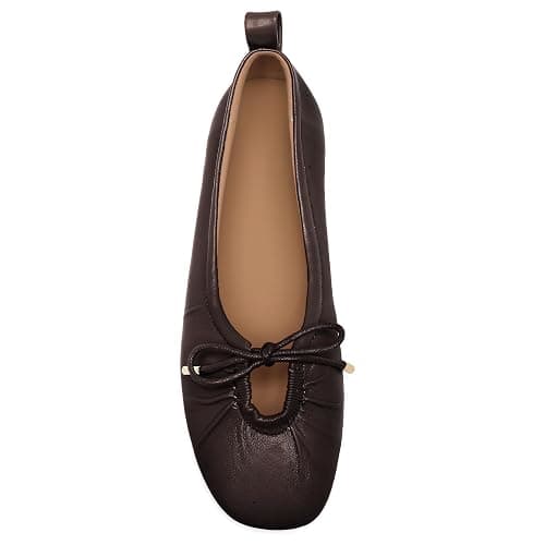 Riekhany Women Ballet Flats Square Toe Lace Up Bow Ballerina Shoes Cute Slip On Casual Mary Jane Shoes thumbnail 5