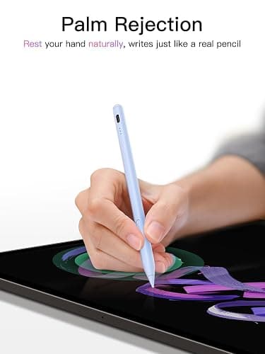Pencil for iPad (2018-2025), USB-C Fast Charging Stylus Pen, Pixel-Perfect Tilt Sensitivity for Apple iPad 11/10/9/8/7/6/A16, ipad Mini 7/6/5, Air M3/2 11"/13"/5/4/3, i-Pad Pro M5/4 13"/12.9″/11″ Blue thumbnail 8