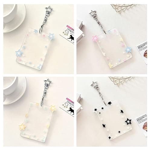 XFSRG 4 Stück Photocard Holder Entzückend Stern Kartenhülle Transparent Katseye Kartenhalter Sammelkarten für Ausweis Idol Photo Display und Buskarte thumbnail 4