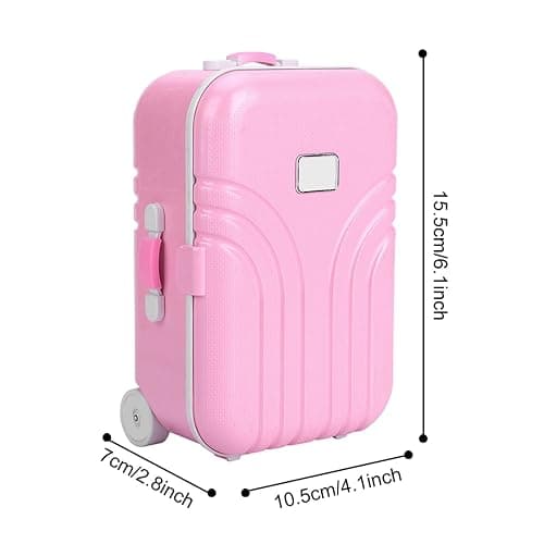 Pongnas Baby Suitcase Play Toy, Cute Mini Travel Suitcase Box Plastic Rolling Mini Luggage Box Play Accessoriespiece 15.5 x 10.5 x 7cm () thumbnail 3