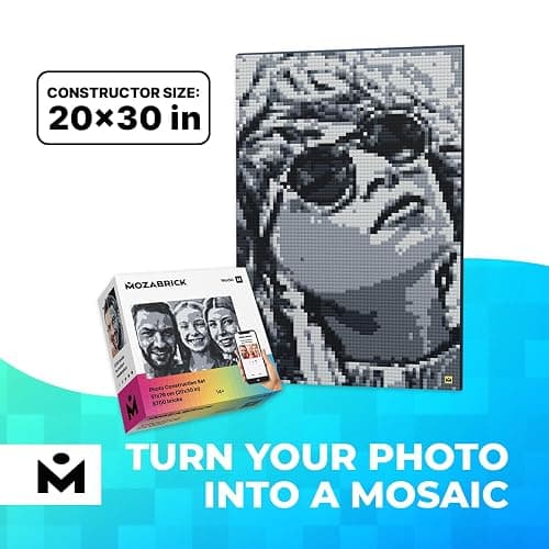 MOZABRICK Building Set Model M | Craft Kit for Adults |Custom Photo Mosaic that Turns Any Picture into a Pixel Art Made from Building Blocks | Personalized Wall Art and Original Gift thumbnail 2