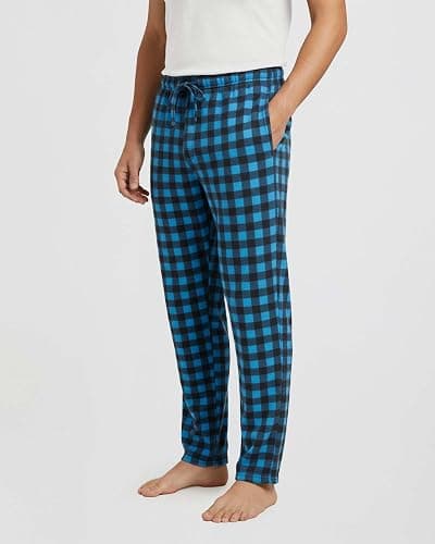 Real Essentials 3 Pack: Men's Fleece Pajama Pants Loungewear Soft Pj Bottoms Sleepwear Pockets (Big & Tall Available) thumbnail 5