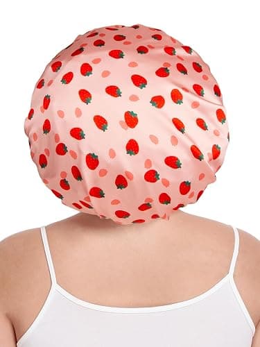 Vettres Double Layer Satin Bonnet with Detachable Eye Mask Night Cap for Curly Natural Hair Reduces Frizz Locks in Moisture thumbnail 5