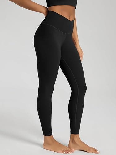 ODODOS Women's Crossover Leggings with Back Pocket, 23" / 25" / 28" Buttery Soft V High Wasit Lounge Yoga Pants thumbnail 2