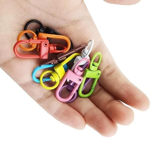 NSBELL 100PCS Lanyard Swivel Snap Hooks Heavy Duty Metal Lobster Claw Clasps for Backpack Charms, Zipper Pulls, Beads Projects, Colorful Little Clip thumbnail 3