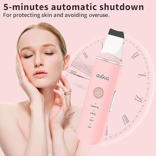 GUGUG Skin Scrubber Face Spatula Skin Spatula Pore Cleaner Blackhead Remover Tools for Facial Deep Cleansing-4 Modes, Pink thumbnail 7