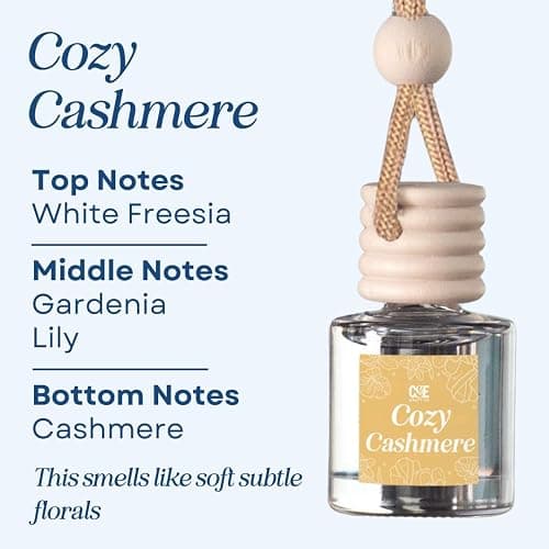 CANDECraftCo Car Air Hanging Fragrance Oil, Car Auto Freshener for Essential Oils, Scents Fragrance Aromatherapy Automobile Diffuser, Long Lasting (Cozy Cashmere) thumbnail 2