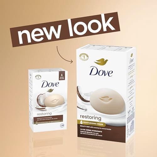 Dove Beauty Bar Soap Restoring Coconut & Cocoa Butter, 8 Bars for Restored Skin, Nourishes Skin 3.75 oz thumbnail 4