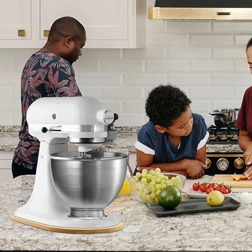 Compatible with Kitchen aid 4.5-5 Qt Bamboo Mixer Slider - Appliance Slider for Tilt Head Kitchen aid Stand Mixer Artisan, Countertop Storage Mover Sliding Tray Accessories Attachments thumbnail 2