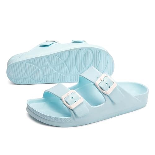 FUNKYMONKEY Jelly Sandals for Women with Adjustable Buckle, Comfortable Chunky Slip-on Beach Slides, Waterproof Platform Shoes for Pool Shower Casual Wear thumbnail 4