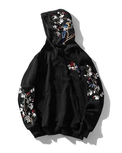 Niepce Inc Streetwear Men's Dragon Embroidered Heavyweight Graphic Hoodies - Image 1