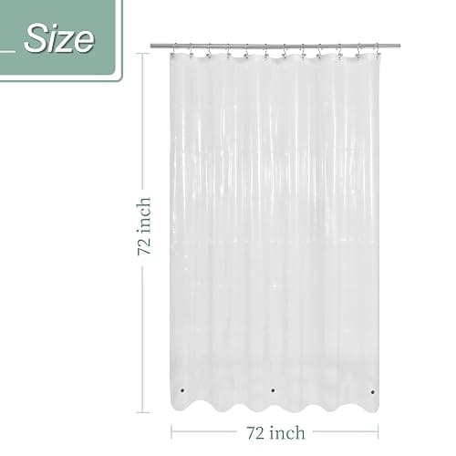 Mrs Awesome Clear Shower Curtain Liner with 3 Magnets, 72x72 Premium Flexible Sturdy Plastic Shower Curtain for Bathroom Lightweight, Waterproof, Clear thumbnail 3