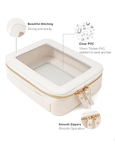 FFpaw Travel Clear Makeup Bag Set, TSA Approved Cosmetic Bag Case with Zipper Portable Makeup Pouch Toiletry Bag Women Traveling Cosmetic Organizer Storage Bag Car Organizer Car Essentials for Women thumbnail 5