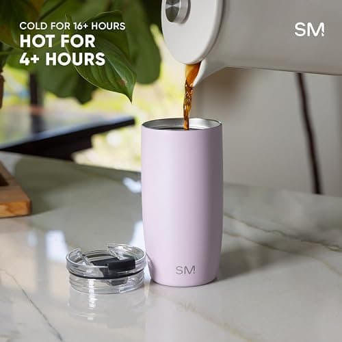 Simple Modern Travel Coffee Mug Tumbler with Flip Lid | Reusable Insulated Stainless Steel Cold Brew Iced Coffee Cup Thermos | Gifts for Women Men Him Her | Voyager Collection | 12oz | Almond Birch thumbnail 5