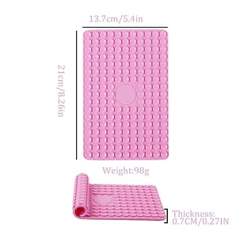 Rookii Silicon Tablet Stand with Suction Cup,Hands-Free Mirror Shower Phone Holder,Tiktok Videos and Selfies.for All iPad Size 5.4"*8.3" (Pink) thumbnail 2