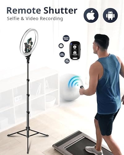 UBeesize 12'' Selfie Ring Light with 62’’ Tripod Stand for Video Recording, Live Streaming(YouTube, Instagram, TIK Tok), Compatible with Phones, Cameras and Webcams thumbnail 5