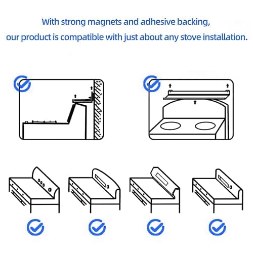 SZJHXIN 4X Strong Magnetic Stove Top Shelf, Adjustable 15-30 Inches, Fits Various Stove Lengths, Kitchen Organizer, Holds Spices, Condiments and BBQ Sauces (Matte Black) thumbnail 7