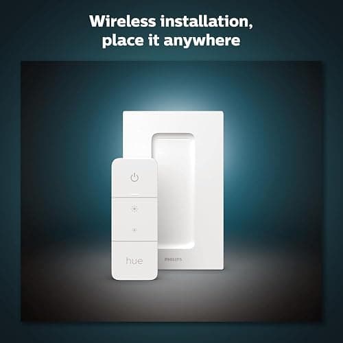 PHILIPS Hue Smart Dimmer Switch Remote, White, 1 Pack, Turns Hue Lights On, Off, Dims or Brightens, Smart Home Control, Requires Bridge, Easy, No-Wire Installation thumbnail 7