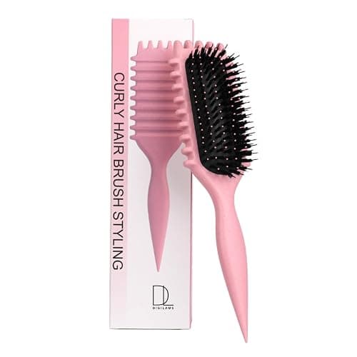 Digilams Curly Hair Brush | Curl Defining Brush, Detangle & Boar Bristle Hair Brush | Bounce Curl Brush, Define Curls Brush | Perfect Hairbrushes for Women and Girls (Pink) thumbnail 3