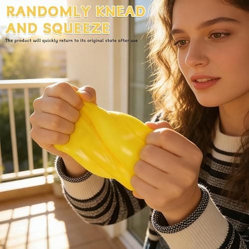 2Pack Cheese Squishy Toy - Super Soft Stretchy Stress Ball, Sensory Fidget Toy for Kids & Adults, Anxiety Relief Desk Decor, Funny Food Theme Easter Gift for Stress Relief thumbnail 5