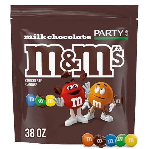 M&M'S Milk Chocolate Candy, Party Size, 2.4 lb Resealable Bag for Parties, Baking & Sharing - Image 1