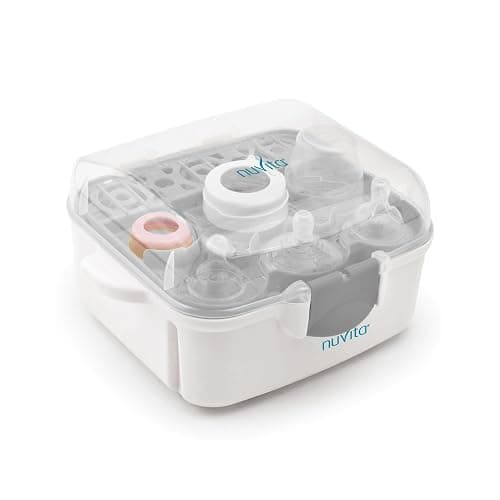 Nuvita 1085 Sterilizzatore a Vapore Microonde – Per biberon, ciucci ed accessori - Sterilizza fino a 3 biberon in 2 minuti – Compatto e portatile - Senza BPA nè Ftalati - Marchio EU - Image 1