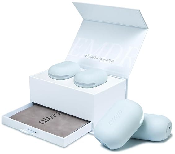 ALMAWAVE SENSE EMDR Bilateral Stimulation Tappers, Handheld Vibration Therapy Device with Light for Anxiety and Stress Relief, Includes Free Protocol Book - Image 1