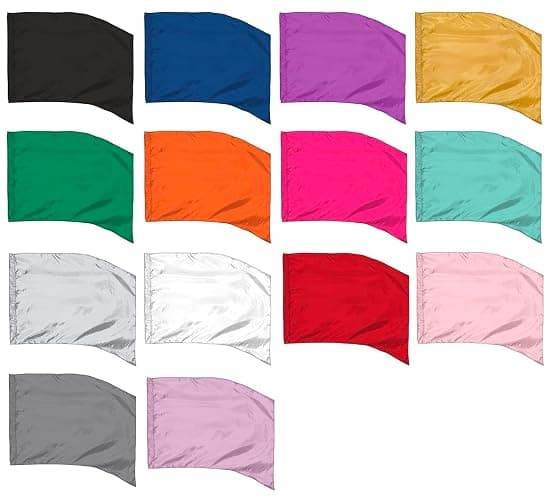 Gold Color Guard Flag, Curved Rectangle Solid Color Flag for Practice, Made of Easy to Clean Polyester Habutai thumbnail 6